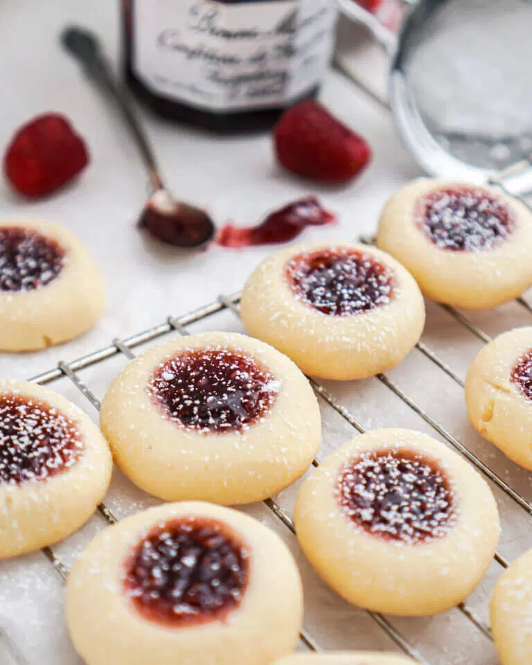 The BEST Raspberry Thumbprint Cookies (Soft & Buttery) - Baking for Friends